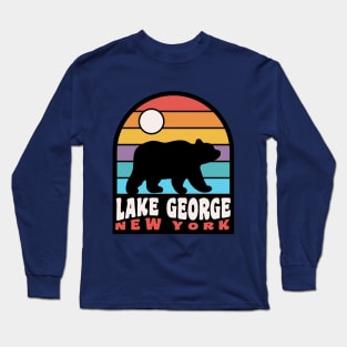 Lake George New York Adirondack Mountains Bear Badge Long Sleeve T-Shirt